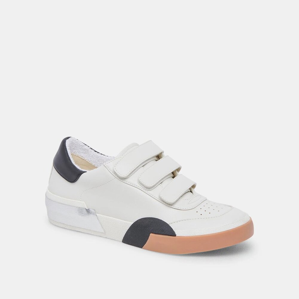 NEW DOLCE VITA Zyla Triple Strap Sneakers  white/black for women 462tn - Picture 3 of 9
